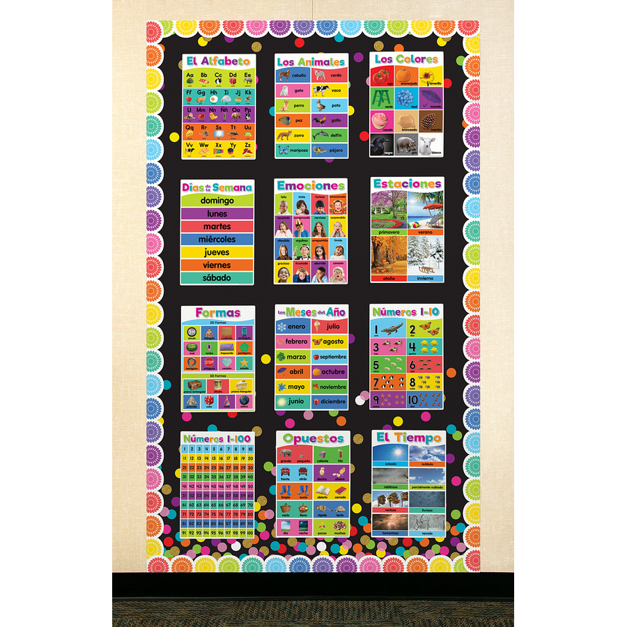 Colorful Confetti on Black Better Than Paper Bulletin Board Roll