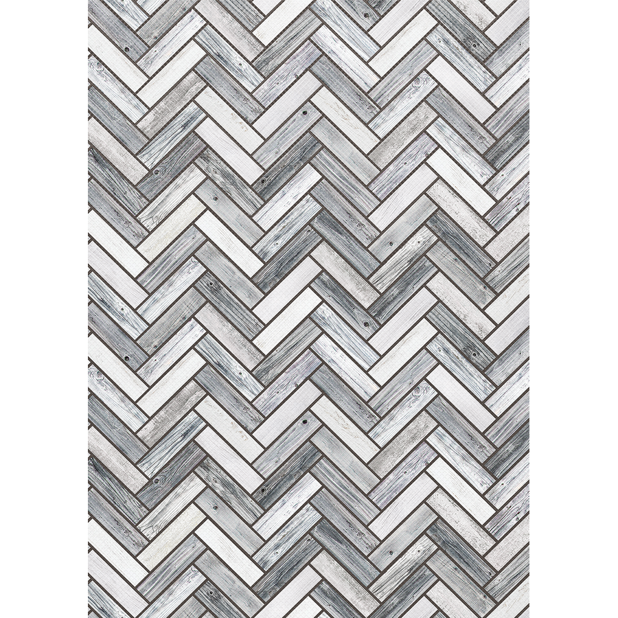 White & Gray Wood Herringbone Better Than Paper Bulletin Board Roll