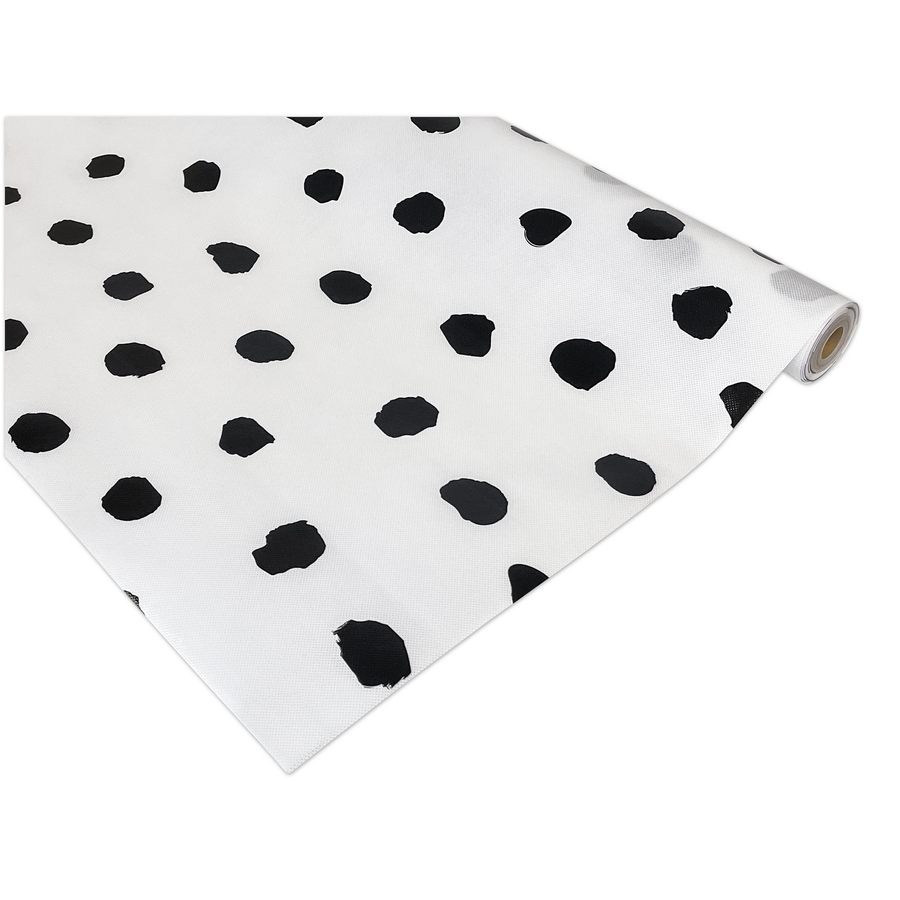Black Painted Dots on White Better Than Paper Bulletin Board Roll