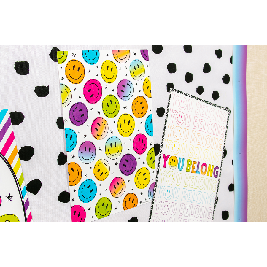 Black Painted Dots on White Better Than Paper Bulletin Board Roll