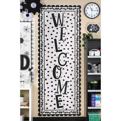 Black Painted Dots on White Better Than Paper Bulletin Board Roll