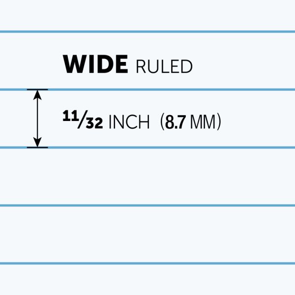 Wirebound Notebooks, 8" x 10-1/2", 5 Subjects, Wide Ruled, 180 Sheets, Assorted Colors, Pack Of 6 Notebooks