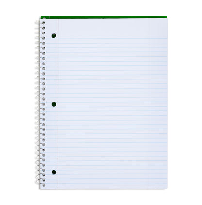 Pen+Gear College Ruled 1-Subject Notebook, 8" x 10.5", Green, 70 Sheets