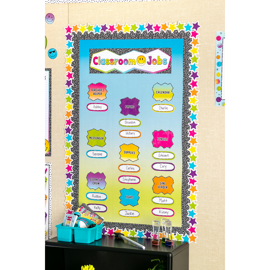 Aqua and Lime Color Wash Better Than Paper Bulletin Board Roll