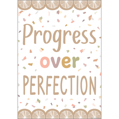 Progress Over Perfection Positive Poster