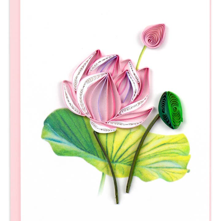 Pink Lotus Gift Enclosure Mini Card