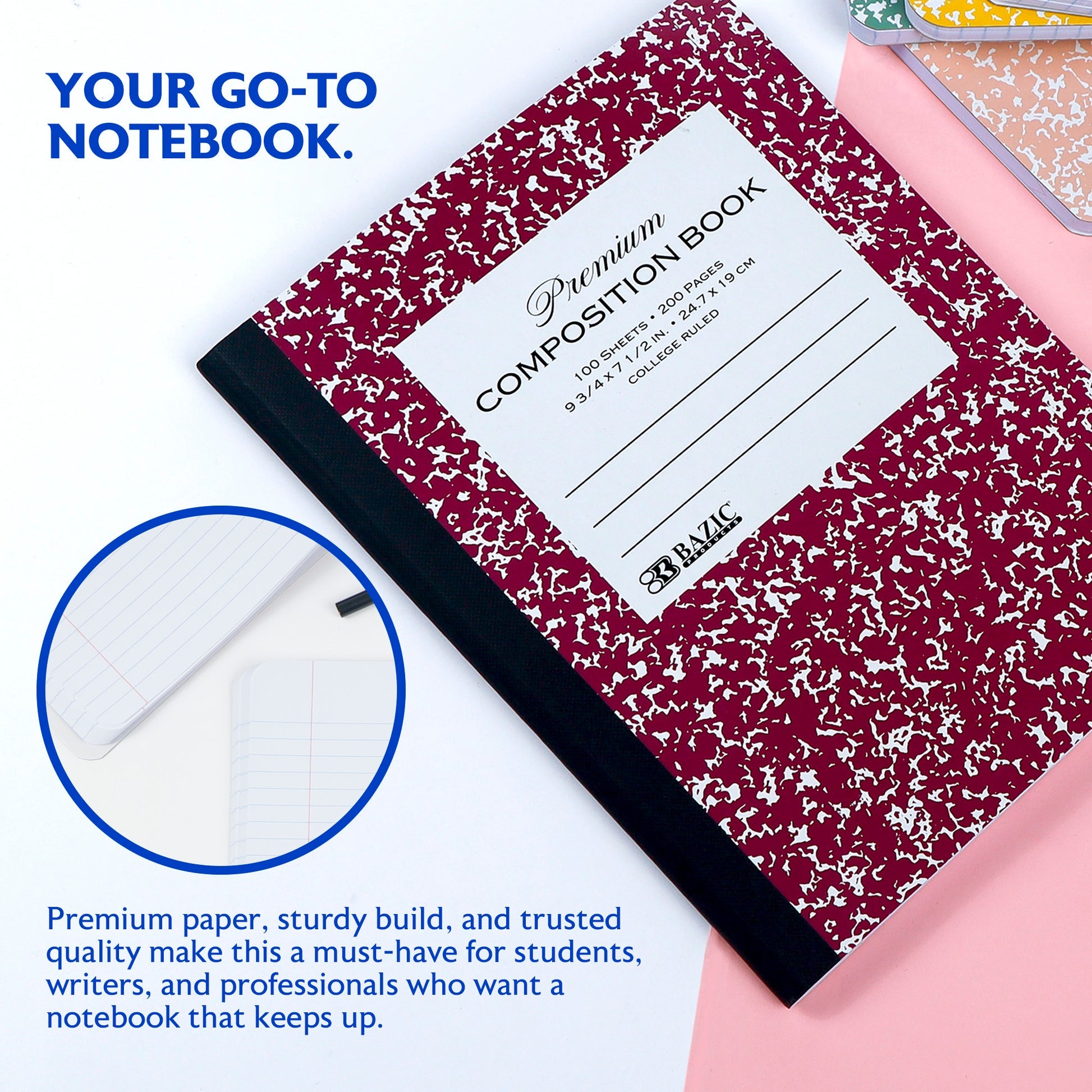 Morandi Marble Composition Notebook, College-Ruled
