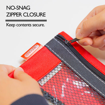 3-Ring Pencil Pouch with Clear Mesh Window