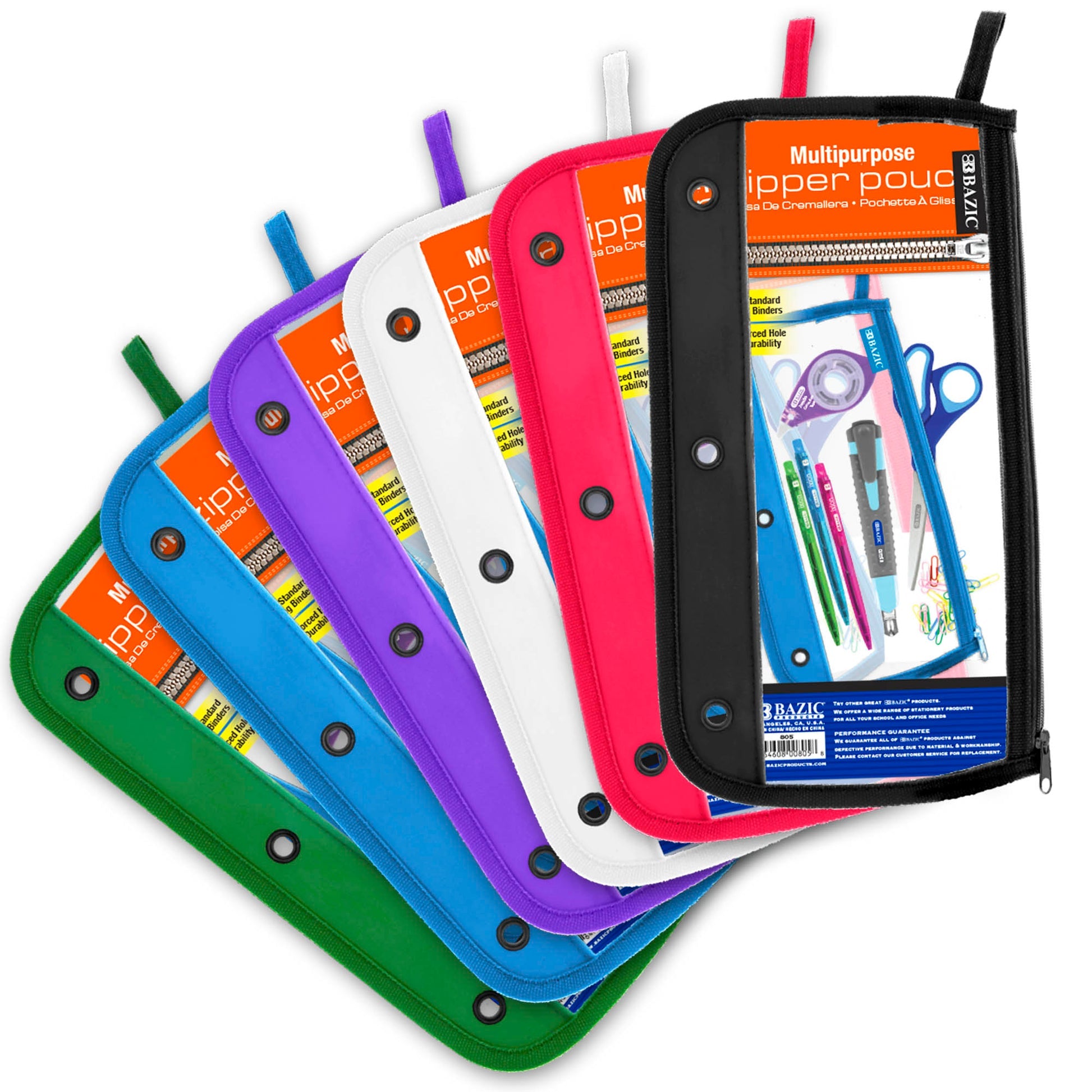 Clear 3-Ring Pencil Pouch, 11.5 x 6.5 in