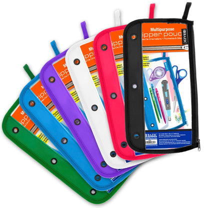Clear 3-Ring Pencil Pouch, 11.5 x 6.5 in