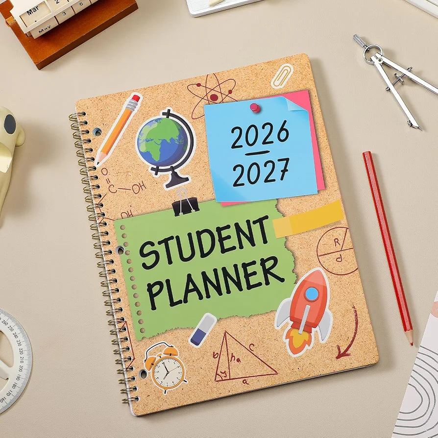 Student Planner 2026-2027 - Academic Planner 2026-2027, Aug. 2025 - Jun. 2026, 8.5'' x 11'', School Planners with Stickers, Week's Goals, Tabs and 3-Hole Punched, Good For Academic Year