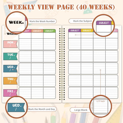 Teacher Planner - Undated Teacher Planner 9''x11''
