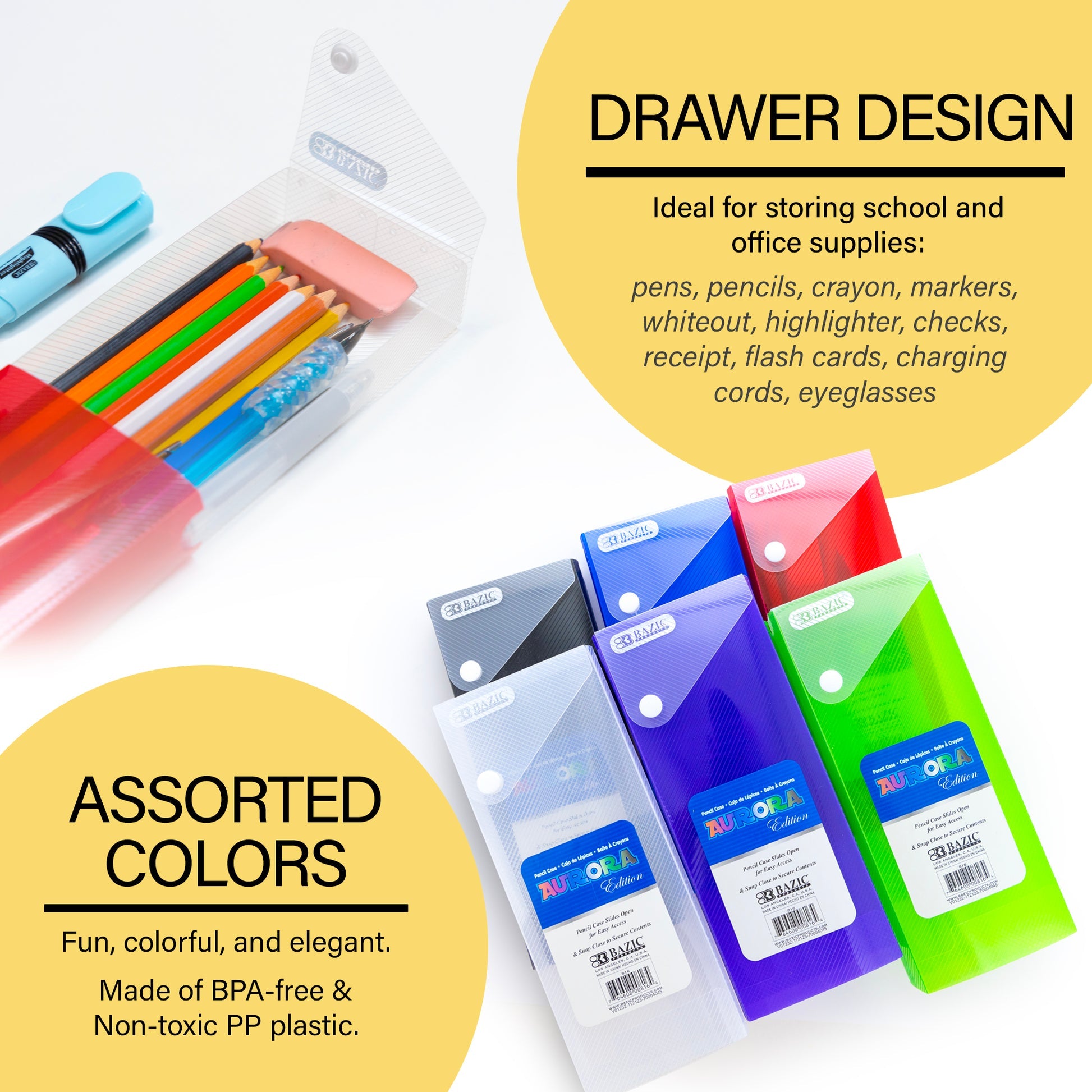 Translucent Slider Pencil Case
