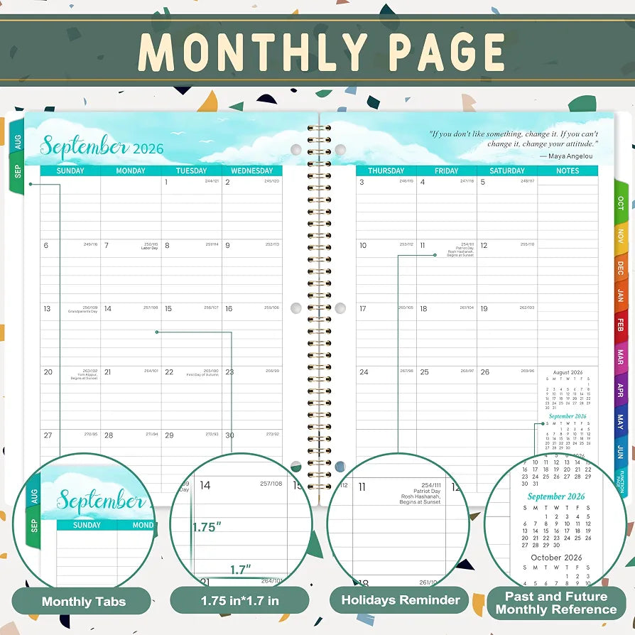 Student Planner 2026-2027 - Weekly and Monthly Planner 2026-2027 with Colorful Tabs & Stickers, Aug. 2026 - June 2027, 9" x 11", School Planner for Middle or High School