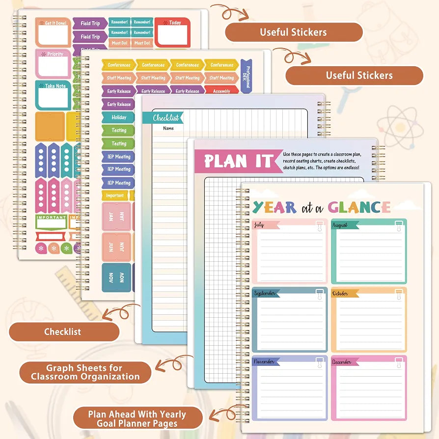 Teacher Planner - Undated Teacher Planner 9''x11''