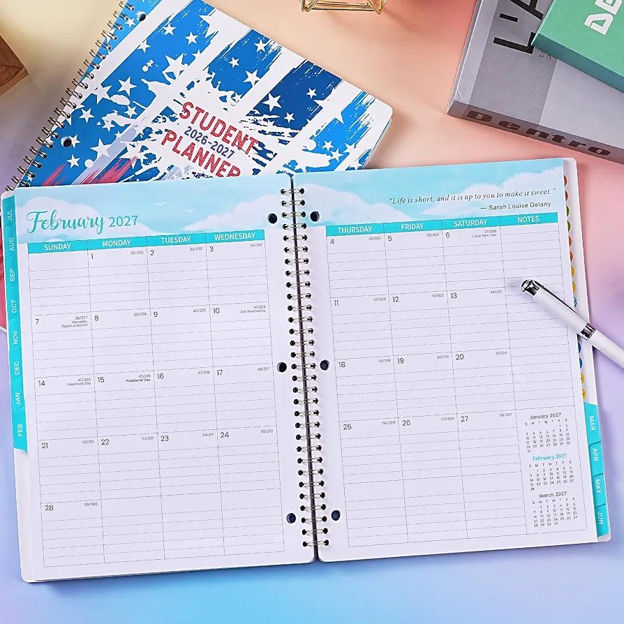 Coboll Student Planner 2026-2027- 2026-2027 School Planner from July 2026 - June 2027, 2026-2027 Academic Planners with Stickers & Inner Pocket for Middle/High School, College Students, 8.5" X 11"