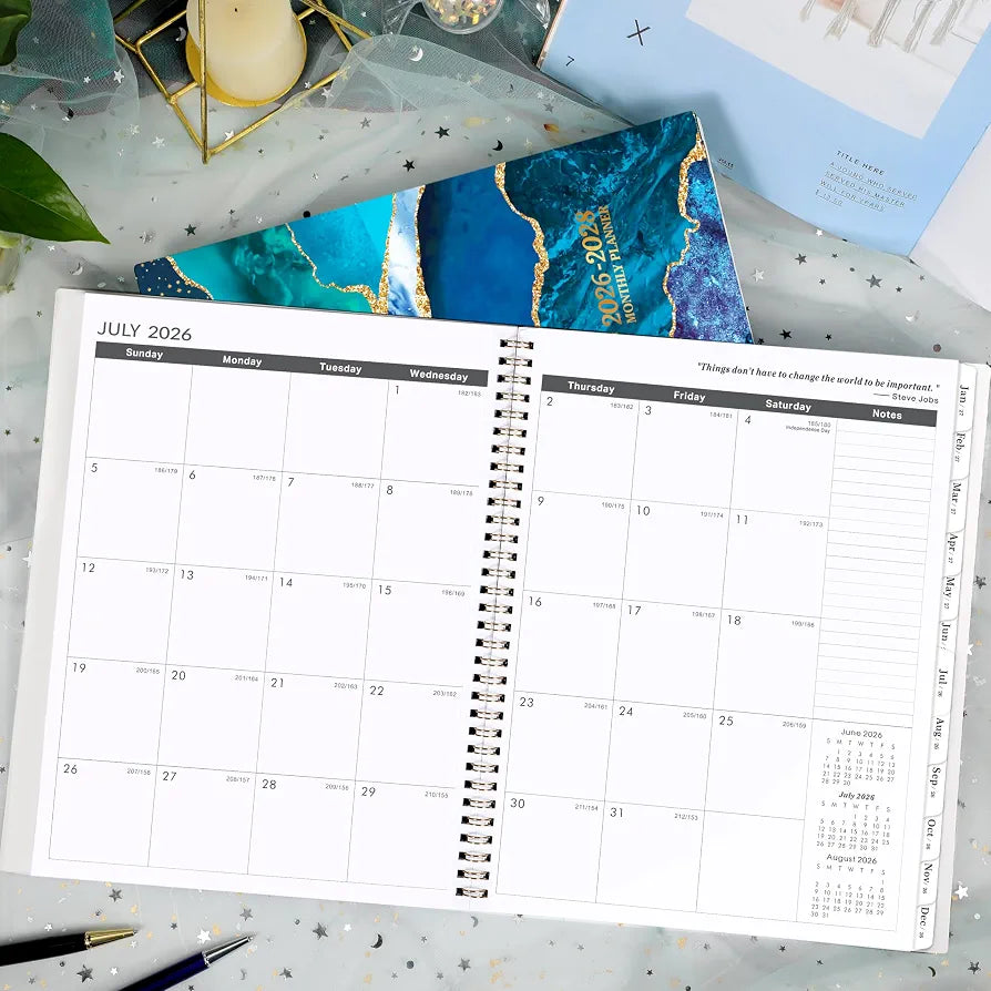 Monthly Planner/Calendar 2026-2028 - 2 Year Monthly Planner 2026-2028, 9" × 11", Jul 2026 - Jun 2028, 24 Months, Tabs, Twin-Wire Binding, Holidays, Notes Pages