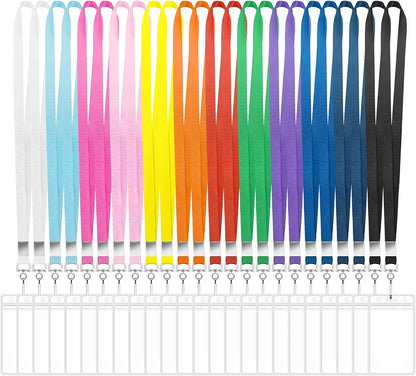 24 Pack Cruise Lanyards with Waterproof Badge Holders, Colorful