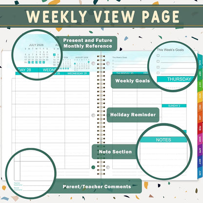 Student Planner 2026-2027 - Weekly and Monthly Planner 2026-2027 with Colorful Tabs & Stickers, Aug. 2026 - June 2027, 9" x 11", School Planner for Middle or High School