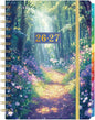 Planner 2026-2027 - Academic Planner 2026-2027 from Jul.2026 - Jun.2027, 8.5'' X 6.4'', Weekly Monthly Planners 12 Month with Colorful Tabs, Back Pocket - Forest Path