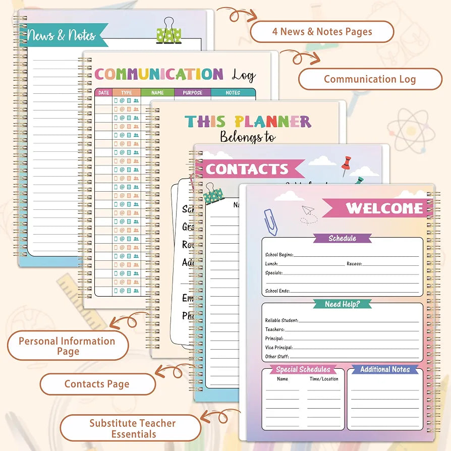 Teacher Planner - Undated Teacher Planner 9''x11''