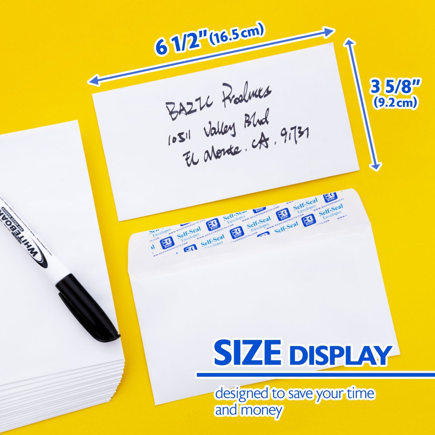#6 3/4 Self-Seal White Envelopes (65/Pack)
