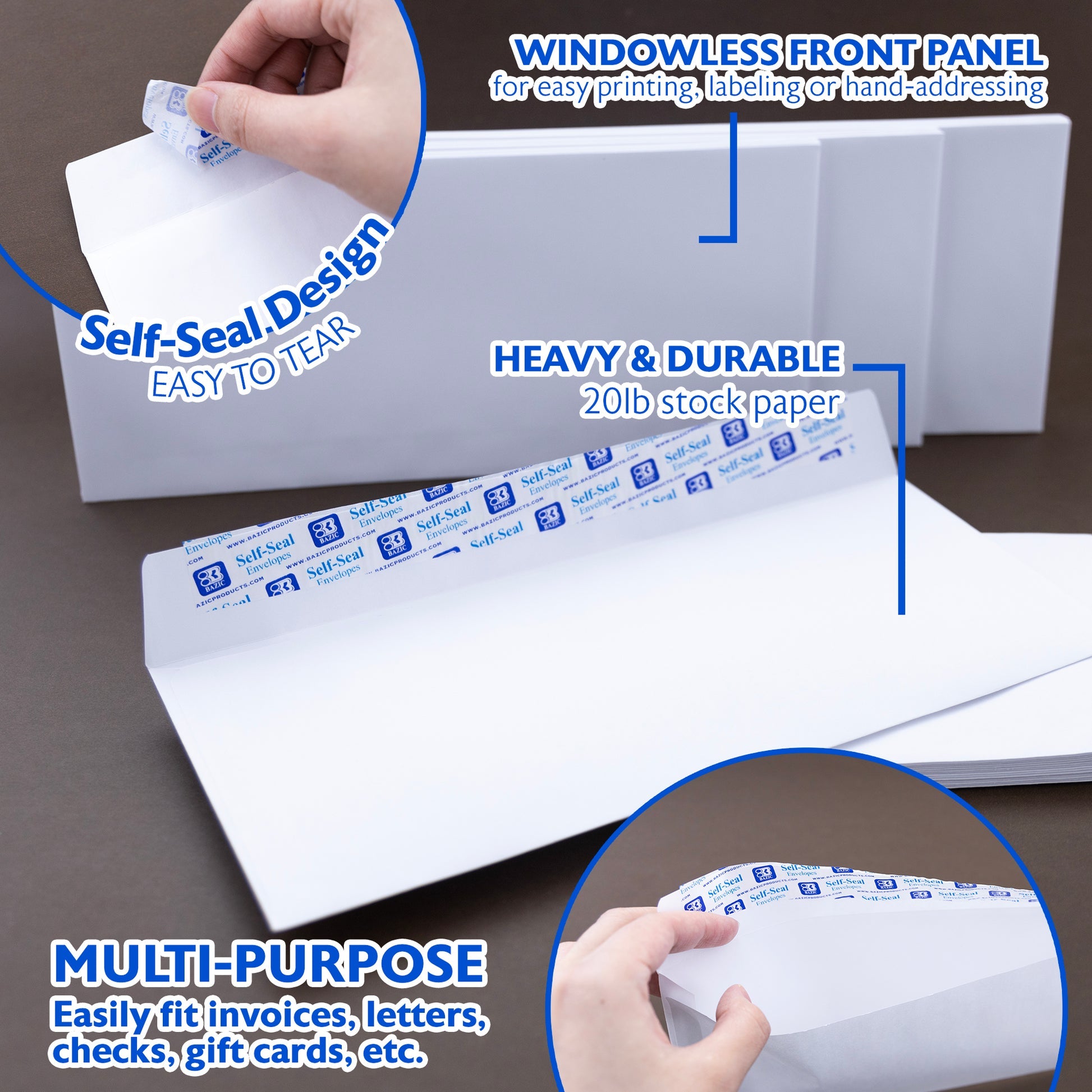 #10 Self-Seal White Envelopes (40/Pack)