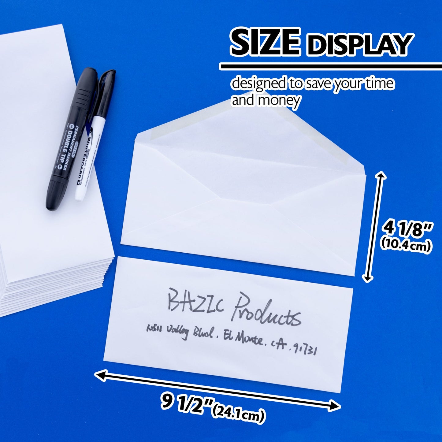 #10 White Envelopes w/ Gummed Closure (50/Pack)