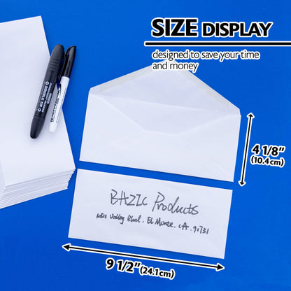 #10 White Envelopes w/ Gummed Closure (50/Pack)