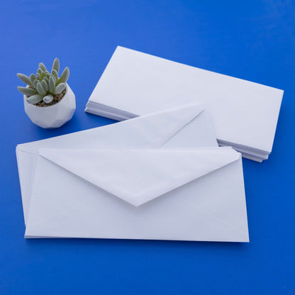 #10 White Envelopes w/ Gummed Closure (50/Pack)