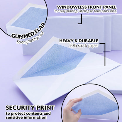 #10 Security Envelopes w/ Gummed Closure (40/Pack)