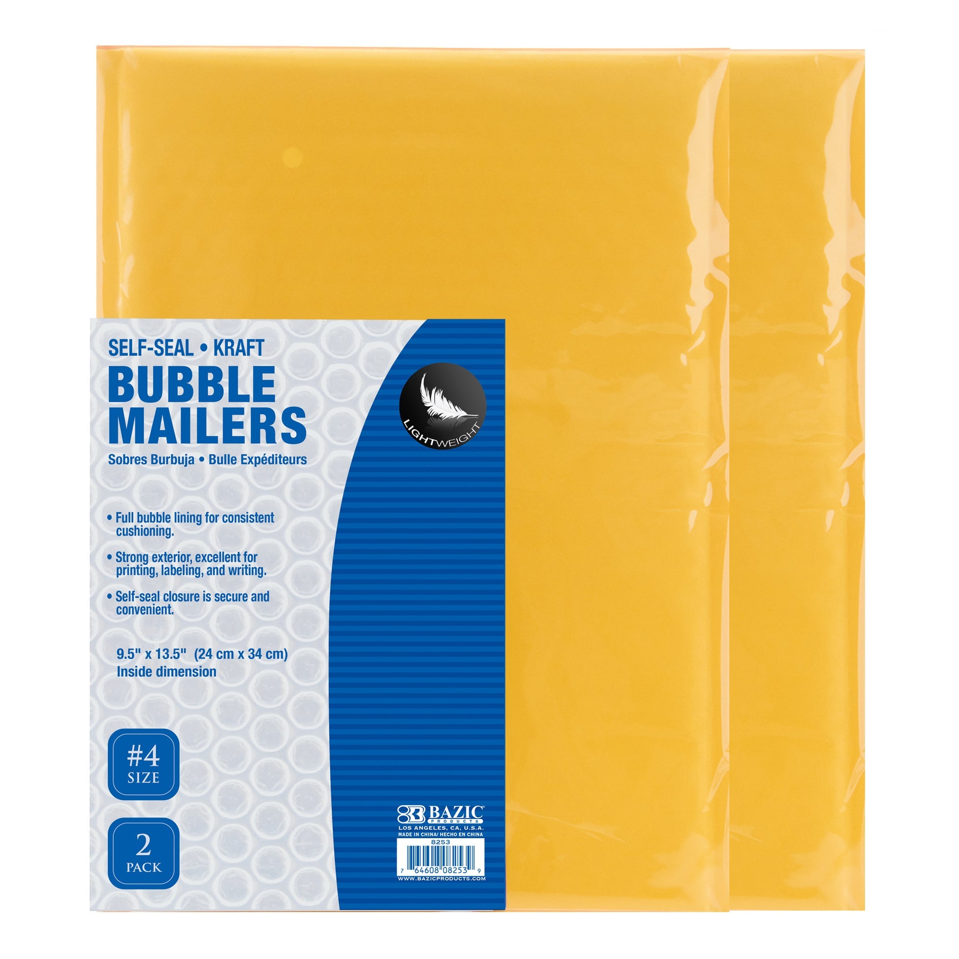 #4 Self-Seal Bubble Mailers, 9.5 x 13.5 in