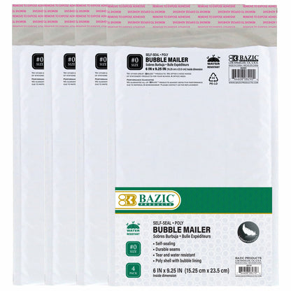 #0 Poly Bubble Mailers, 6 x 9.25 in