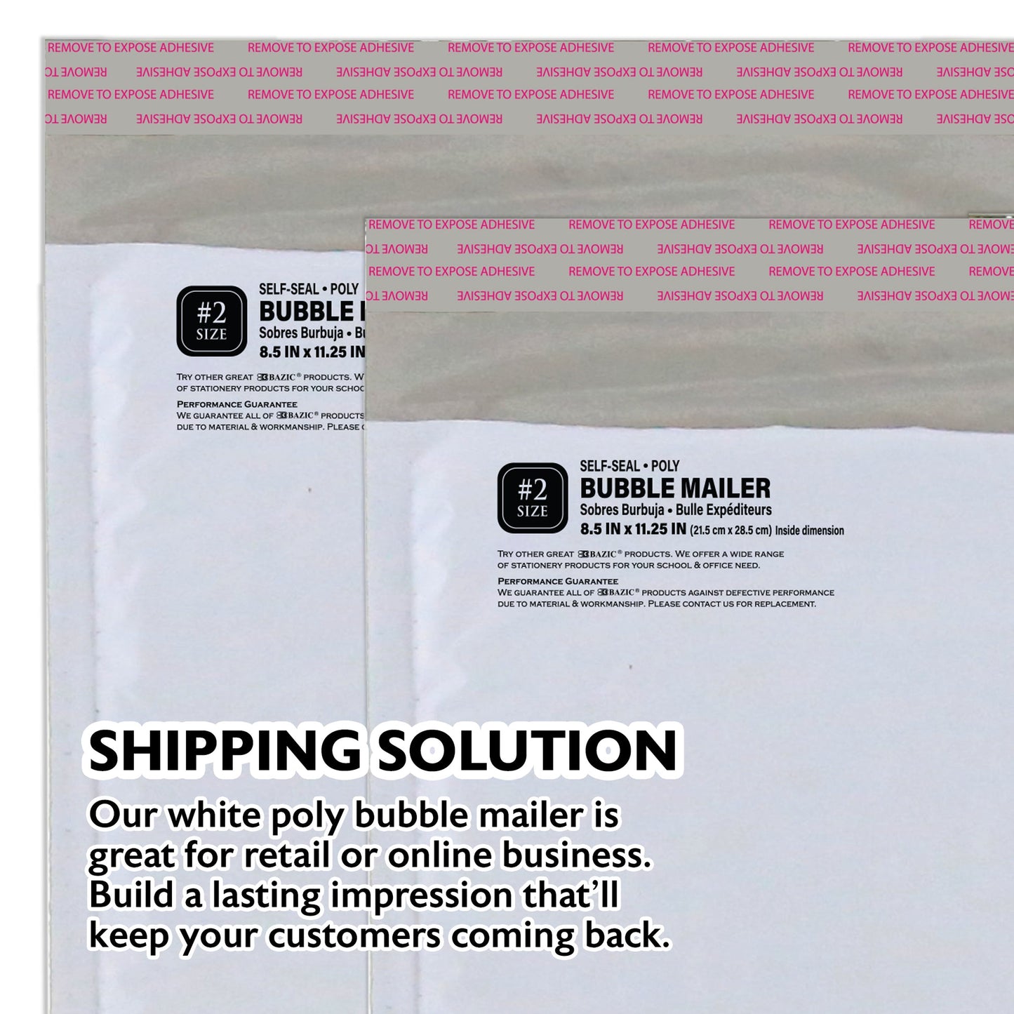 #2 Poly Bubble Mailers, 8.5 x 11.25 in