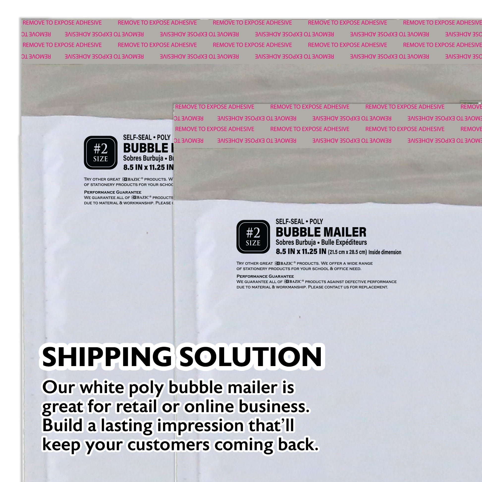 #2 Poly Bubble Mailers, 8.5 x 11.25 in