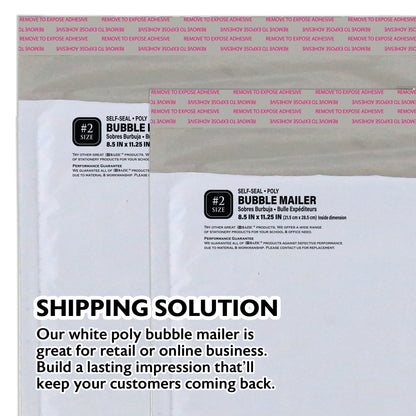 #2 Poly Bubble Mailers, 8.5 x 11.25 in