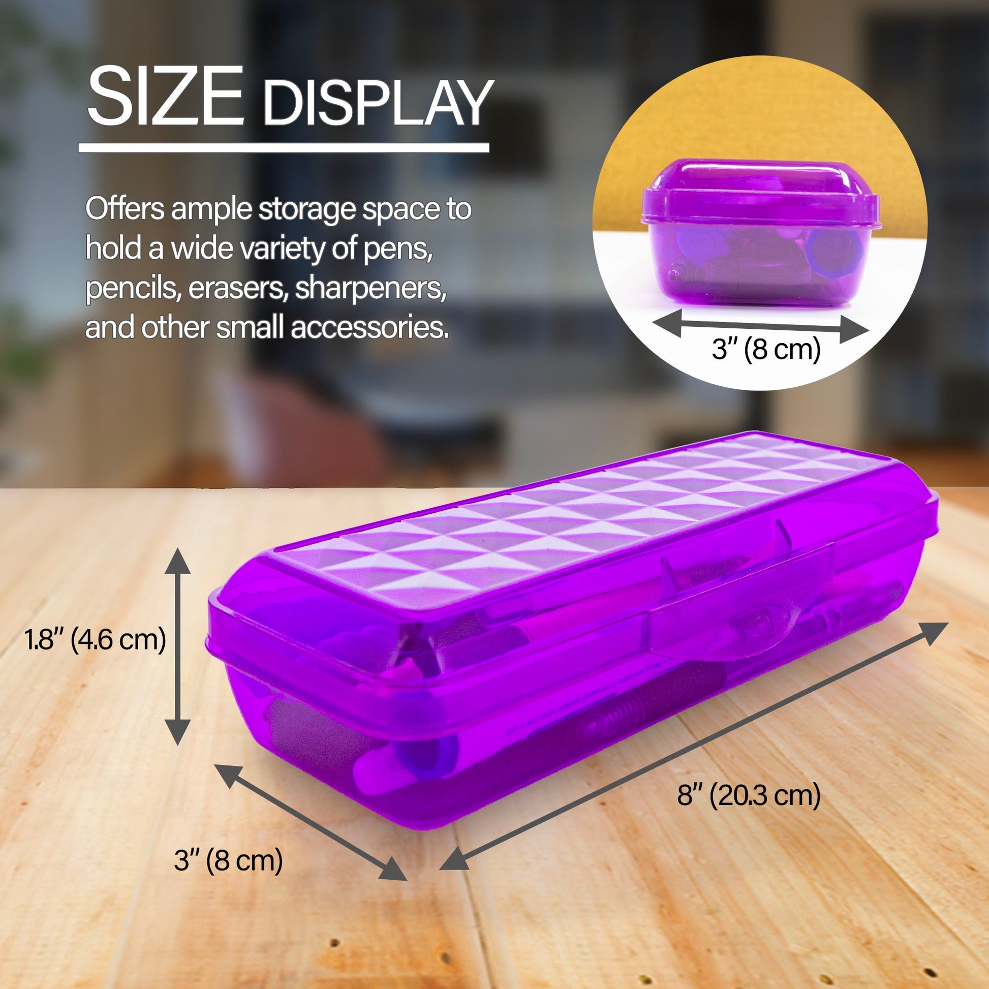 LUCENT Translucent Pencil Box, Stackable
