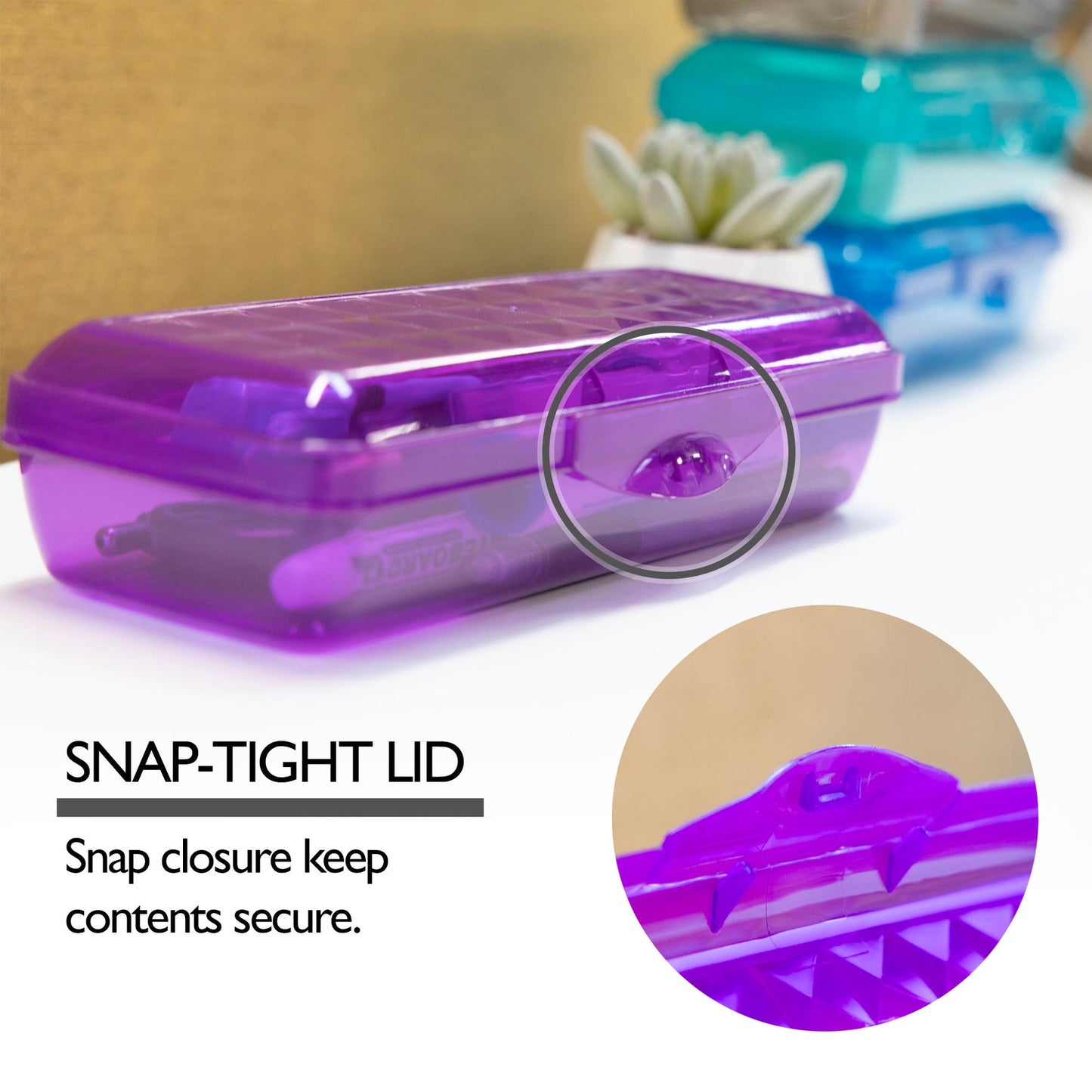 LUCENT Translucent Pencil Box, Stackable