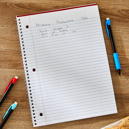 Pen+Gear College Ruled 1-Subject Notebook, 8" x 10.5", Red, 70 Sheets