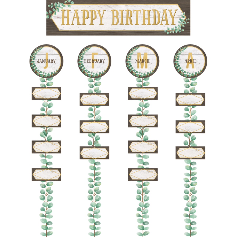 Eucalyptus Happy Birthday Bulletin Board