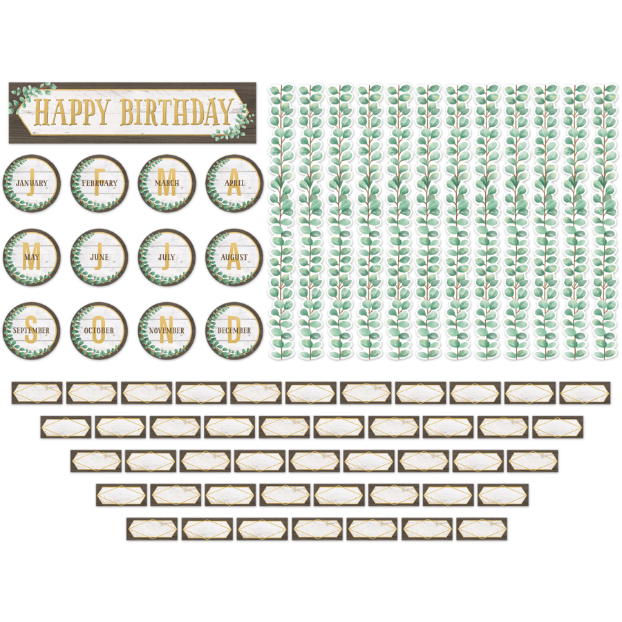 Eucalyptus Happy Birthday Bulletin Board