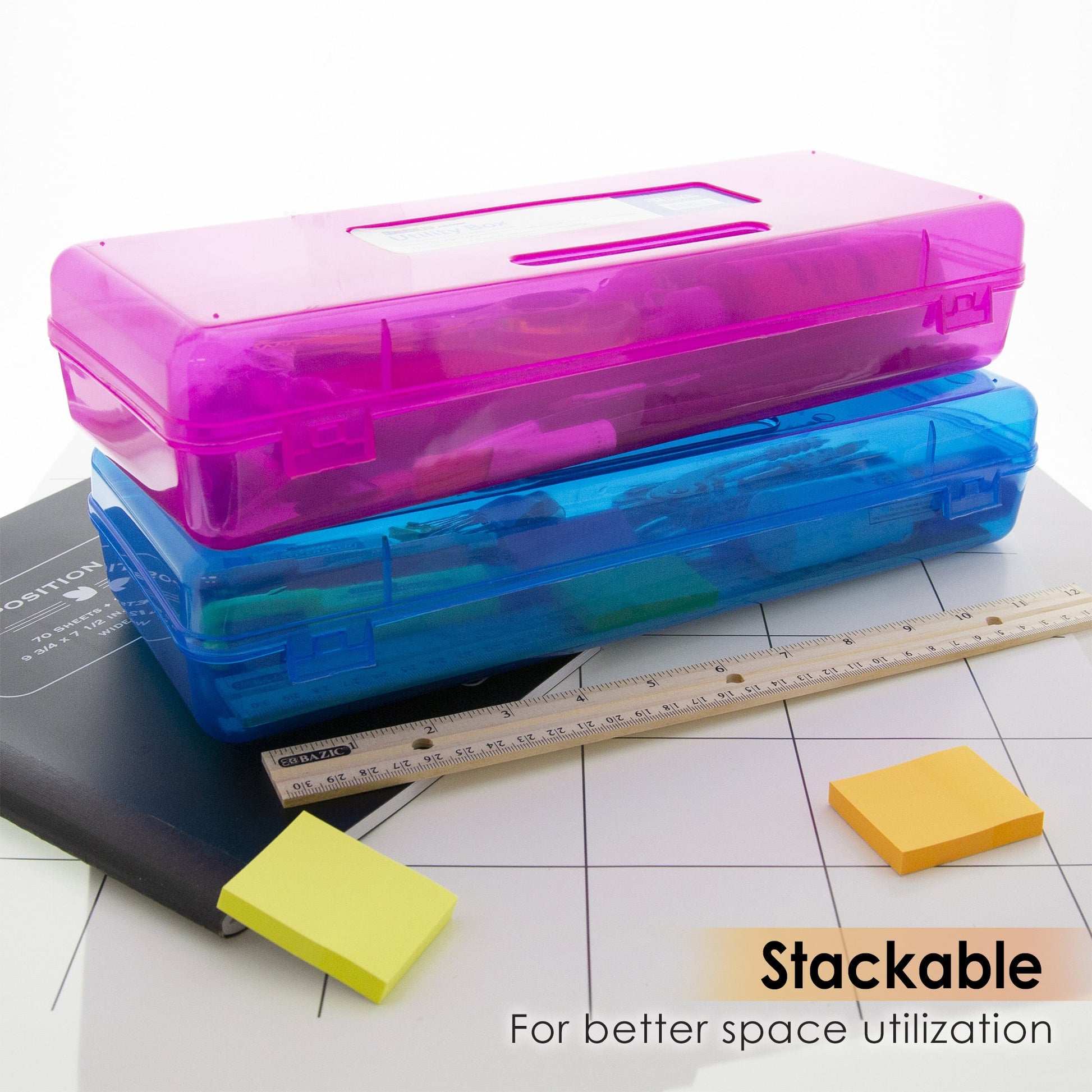 Bright Color Ruler-Length Pencil Box