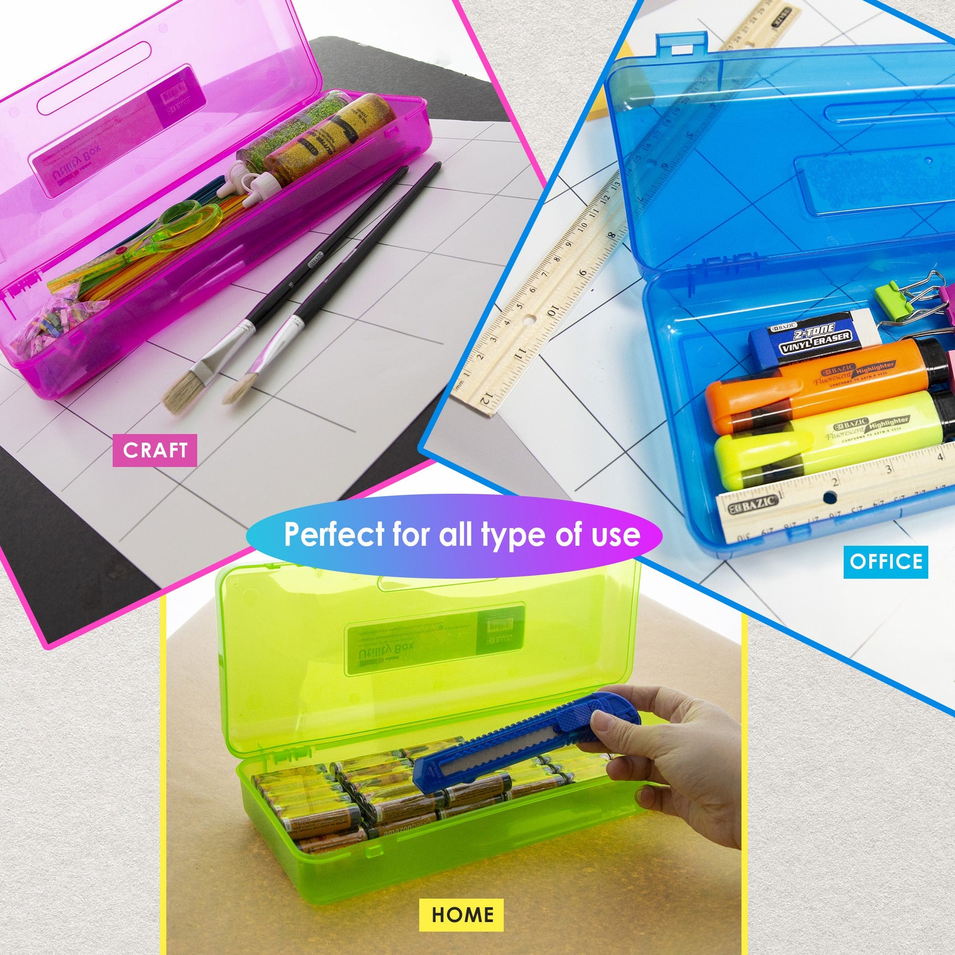Bright Color Ruler-Length Pencil Box