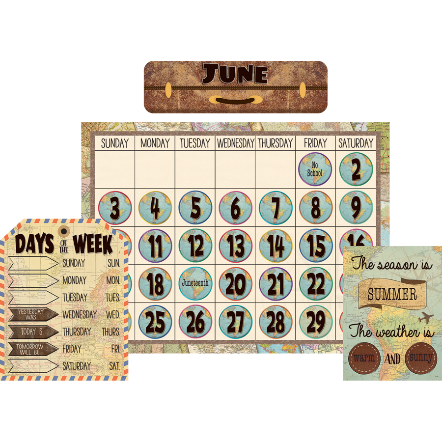 Travel the Map Calendar Bulletin Board