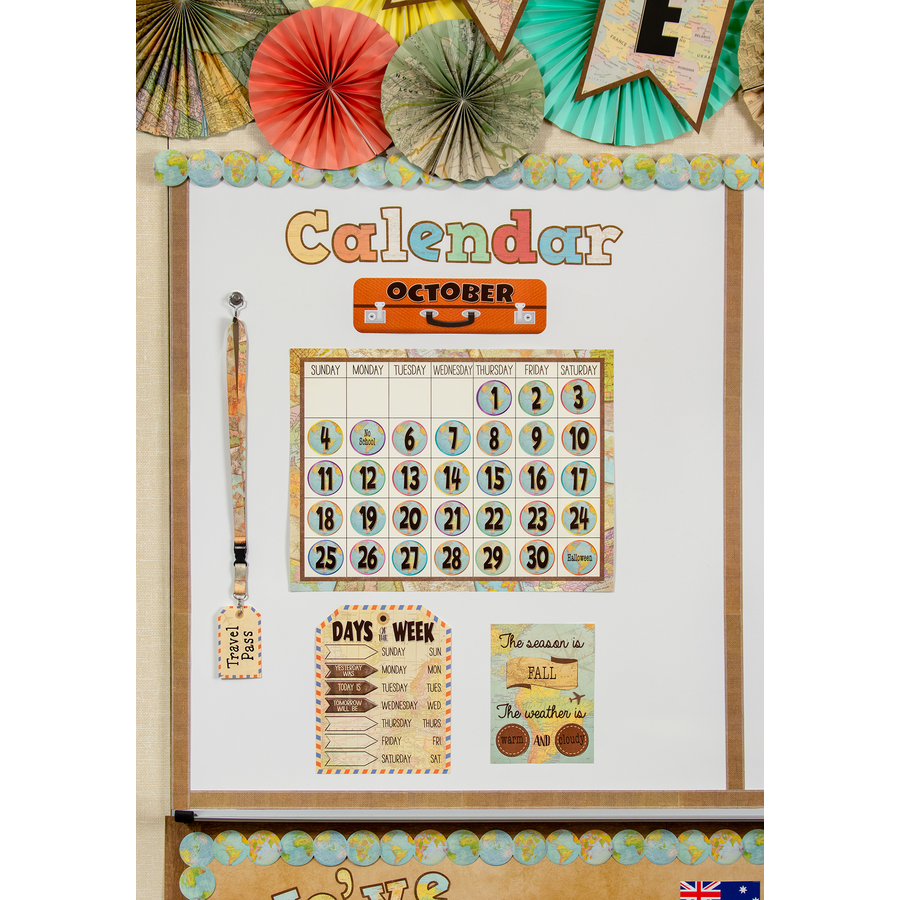 Travel the Map Calendar Bulletin Board