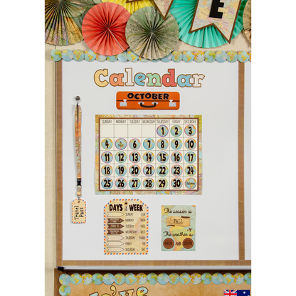 Travel the Map Calendar Bulletin Board