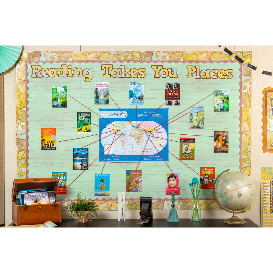 Travel the Map Straight Border Trim