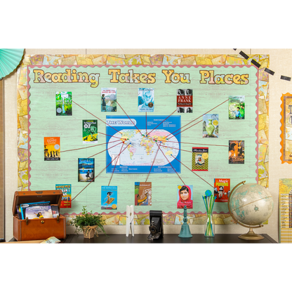 Travel the Map Straight Border Trim