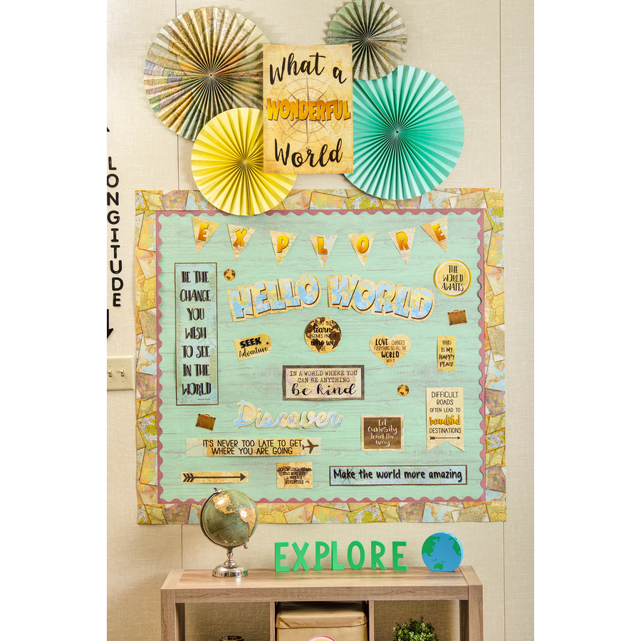Travel the Map Straight Border Trim