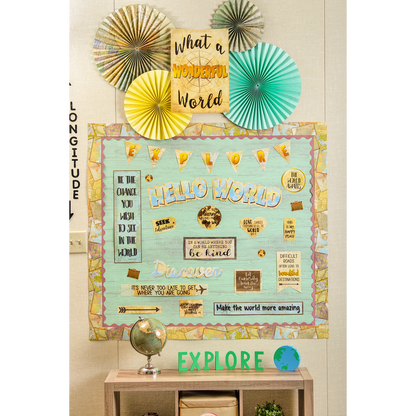 Travel the Map Straight Border Trim